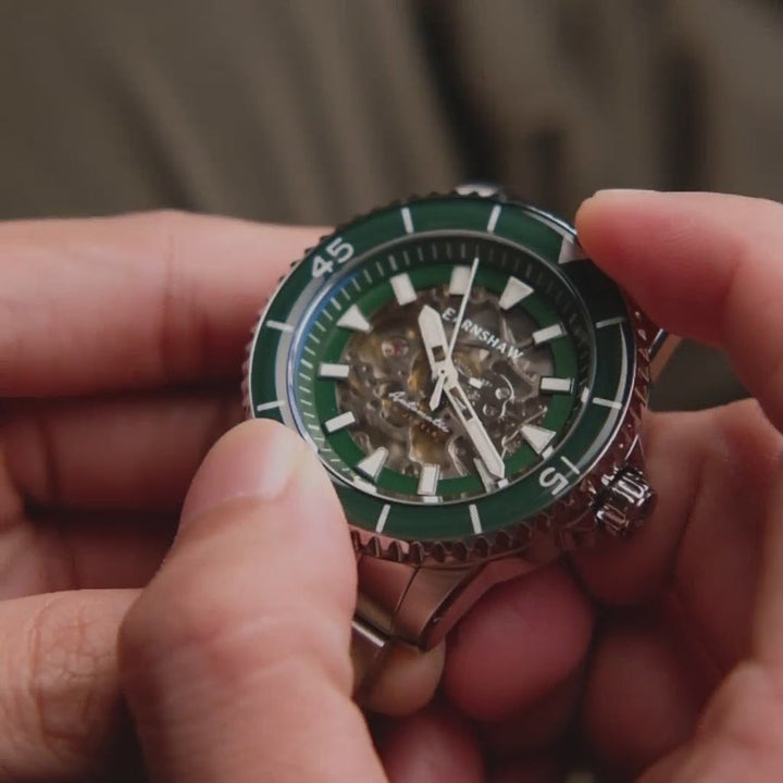 Earnshaw Wallis Automatic Skeleton Fortress Green