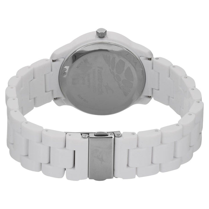 Fastrack Trendies Quartz Analog White Dial Plastic Strap Watch for Girls NS68006PP02