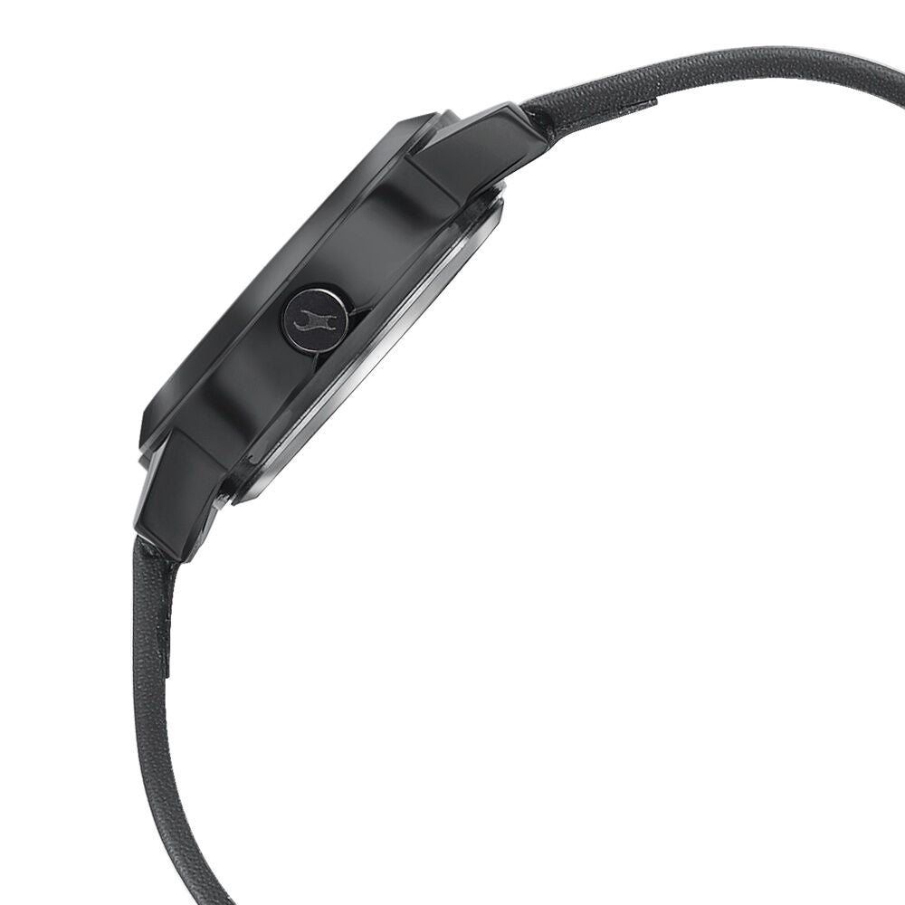 Fastrack Pulse Quartz Analog Black Dial Leather Strap Watch for Girls 68008NL01