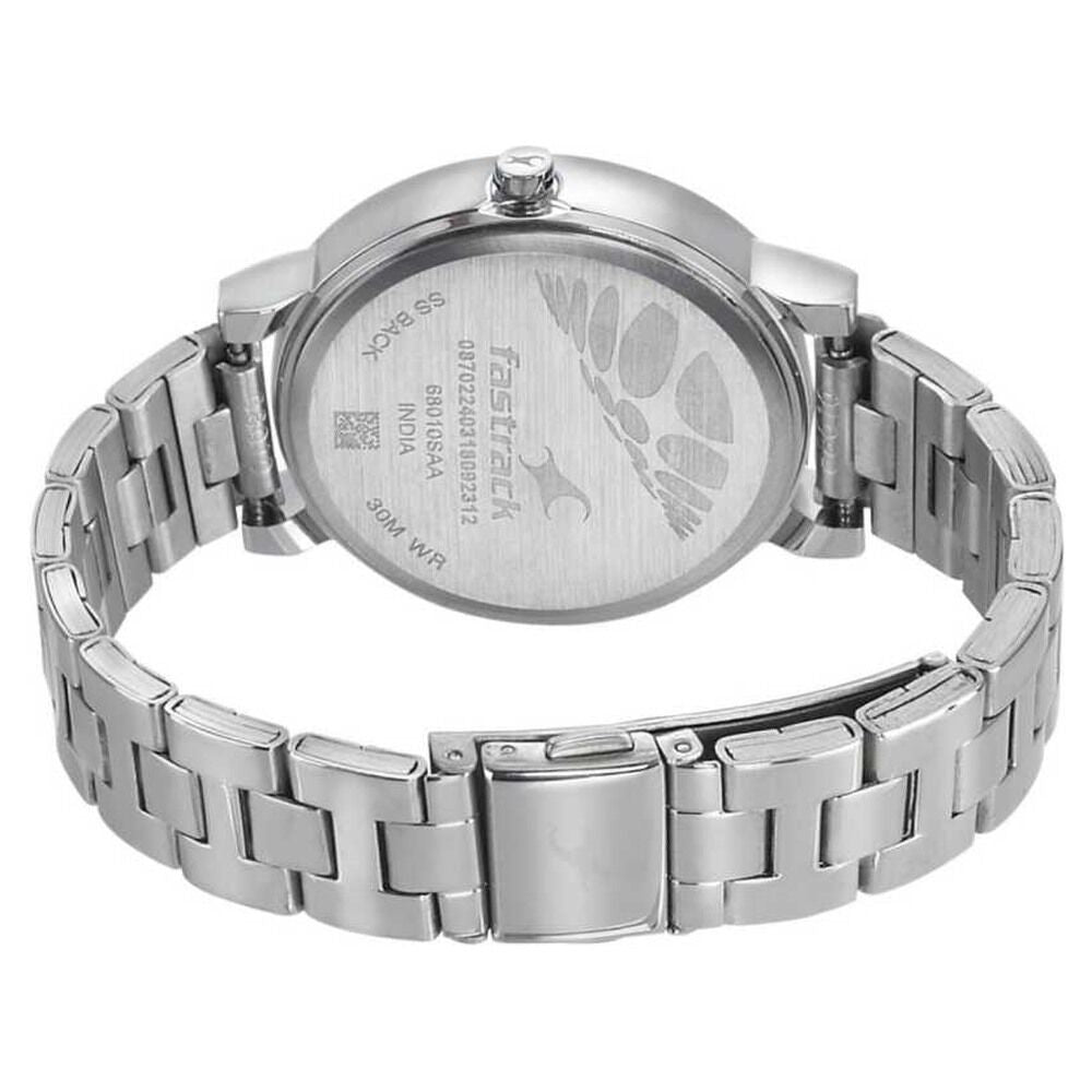 Fastrack Quartz Analog White Dial Stainless Steel Strap Watch for Girls NS68010SM01