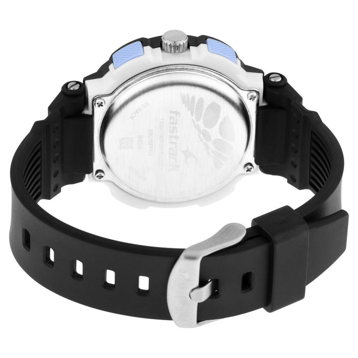 Fastrack Street Line Quartz Analog Digital Silver Dial PU Strap Watch for Girls NR68016PP01