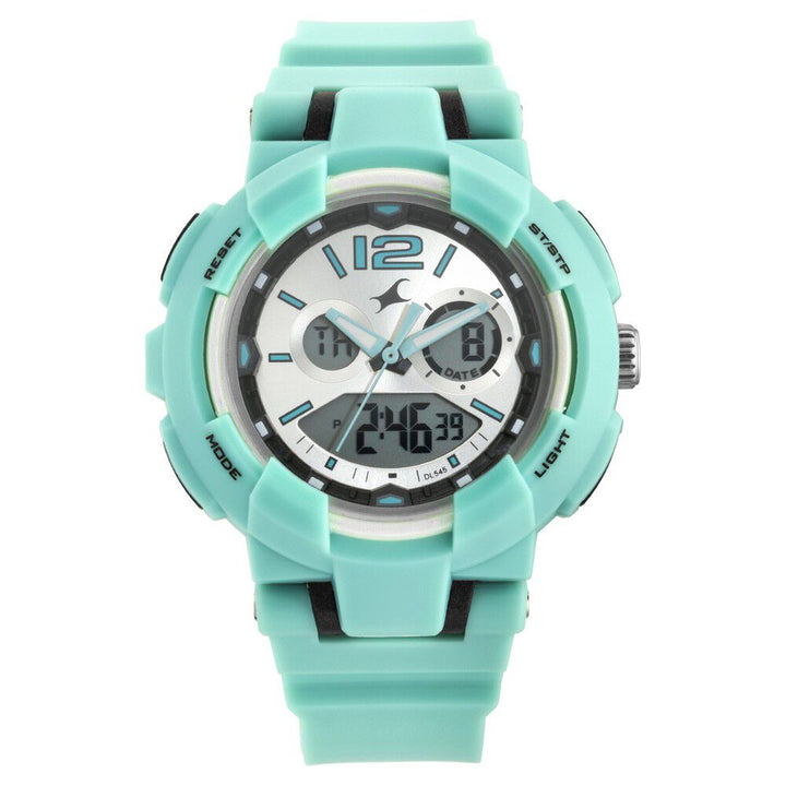 Fastrack Street Line Quartz Analog Digital Silver Dial PU Strap Watch for Girls NP68016PP02