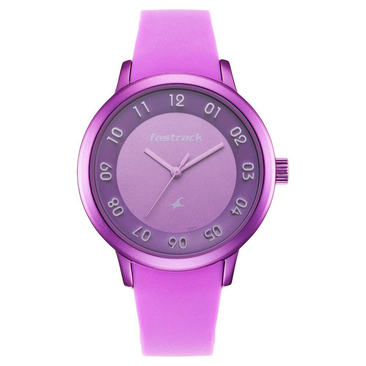 Pop Colours Purple Dial Silicone Strap Watch for Girls 68025AP01