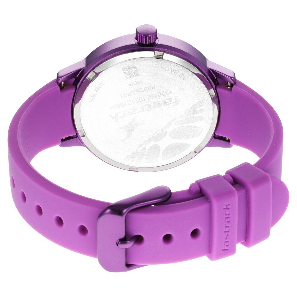 Pop Colours Purple Dial Silicone Strap Watch for Girls 68025AP01