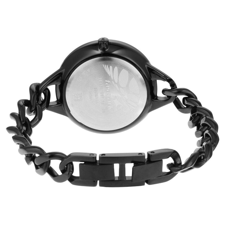 Fastrack Glitch Quartz Analog Black Dial Metal Strap Watch for Girls NS68026NM01