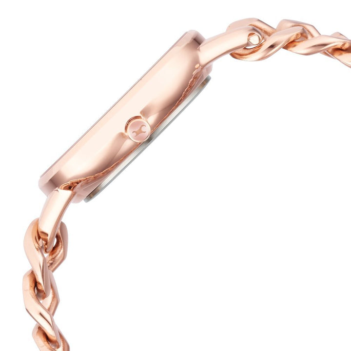 Fastrack Glitch Quartz Analog Rose Gold Dial Metal Strap Watch for Girls NS68026WM01