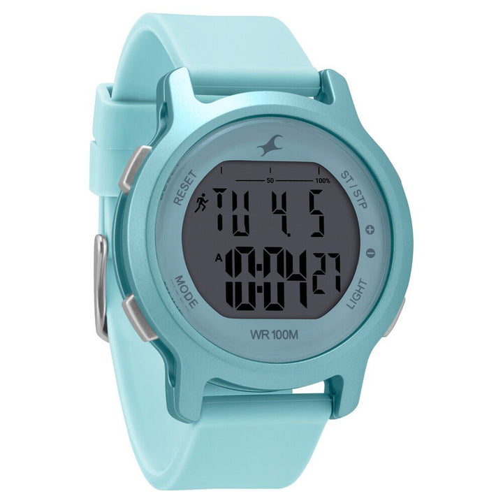 Fastrack Street Line Digital Dial Blue Silicone Strap Watch for Girls NR68027PP03