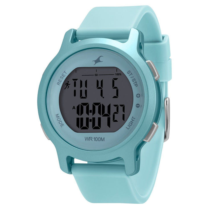 Fastrack Street Line Digital Dial Blue Silicone Strap Watch for Girls NR68027PP03