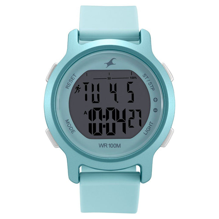 Fastrack Street Line Digital Dial Blue Silicone Strap Watch for Girls NR68027PP03