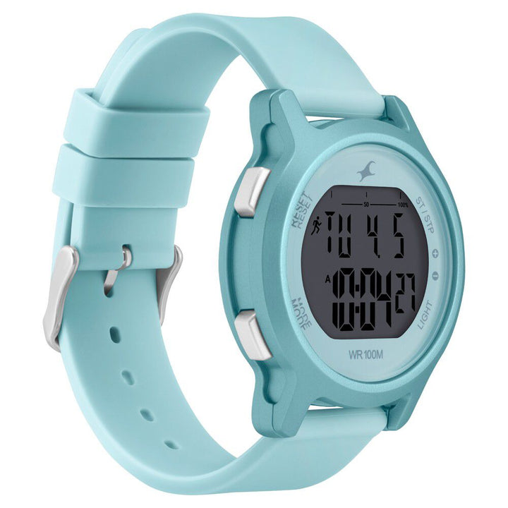 Fastrack Street Line Digital Dial Blue Silicone Strap Watch for Girls NR68027PP03
