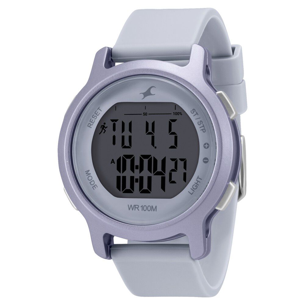 Fastrack Street Line Digital Dial Purple Silicone Strap Watch for Girls NR68027PP05