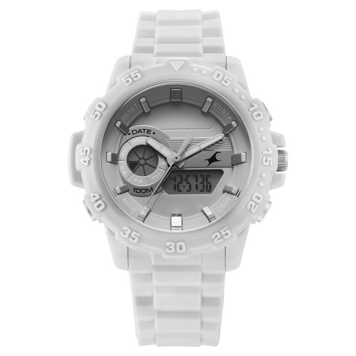 Fastrack Street line Quartz Analog Digital Grey Dial Silicone Strap Watch for Girls 68029PP02