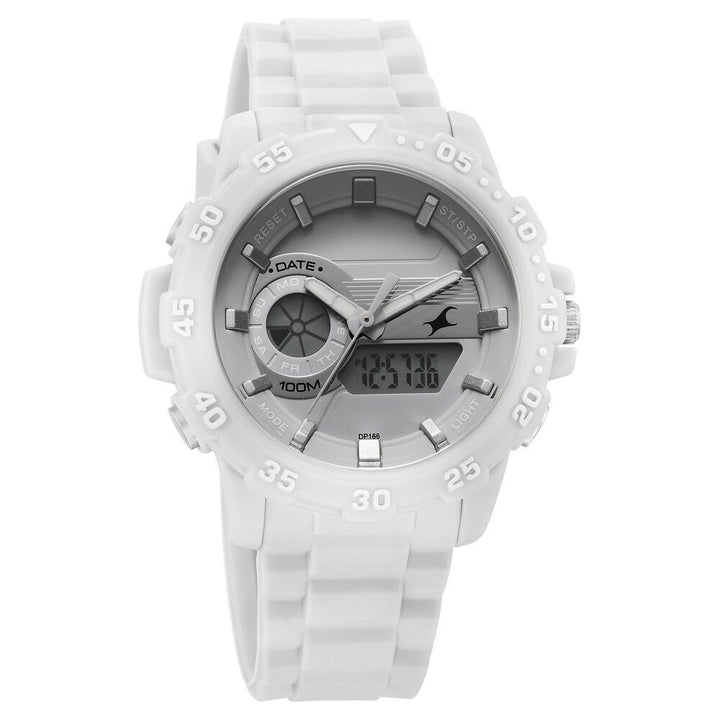 Fastrack Street line Quartz Analog Digital Grey Dial Silicone Strap Watch for Girls 68029PP02