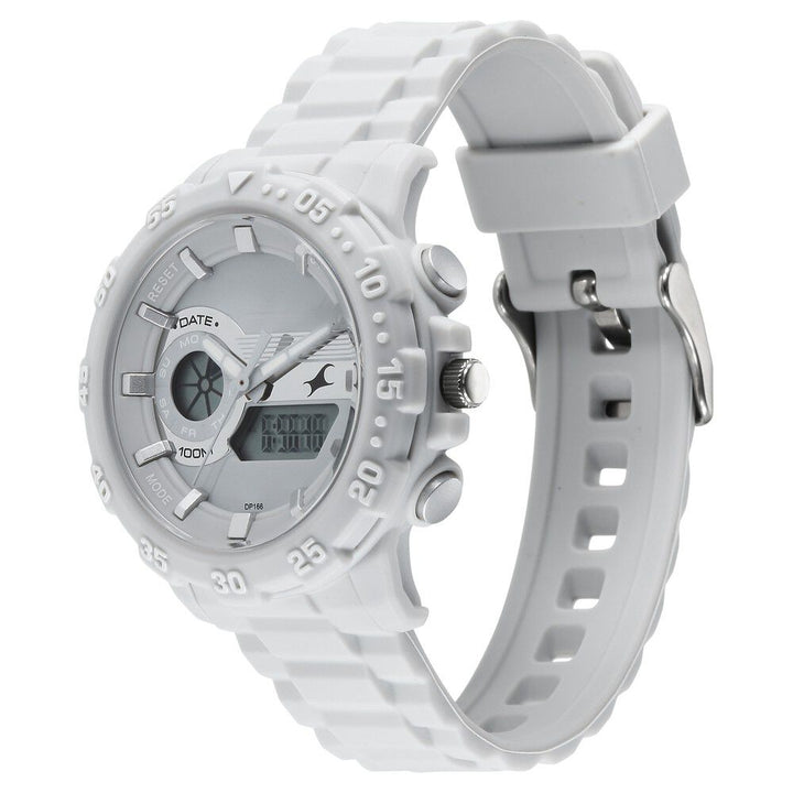 Fastrack Street line Quartz Analog Digital Grey Dial Silicone Strap Watch for Girls 68029PP02