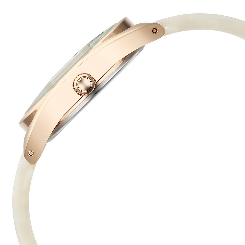 Fastrack Younique Quartz Analog Mother Of Pearl Dial Acetate And Metal Strap Watch For Girls 68036KD03