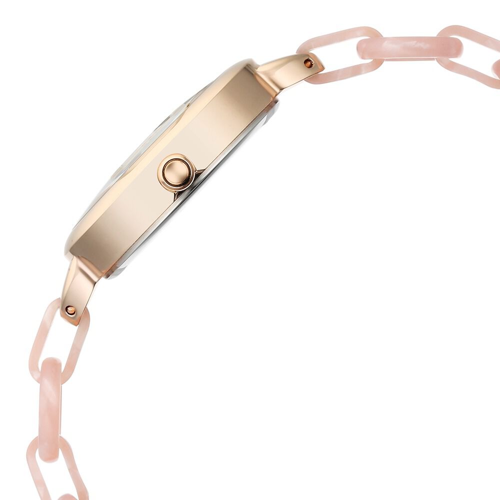 Fastrack Younique Quartz Analog Mother Of Pearl Dial Acetate And Metal Strap Watch For Girls 68037KD02