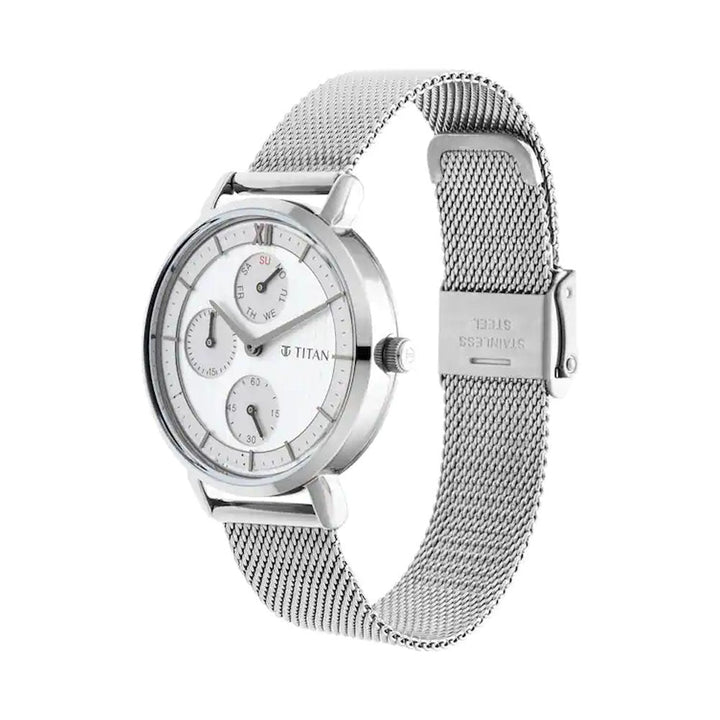 TITAN Workwear Watch With Silver Dial Metal Strap 2652SM01