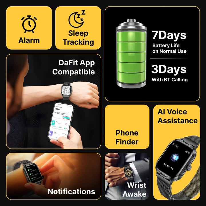 Timex iConnect Go+ 1.83"(4.64 cm) Display with Metallic Body and BT Calling Smartwatch For Unisex - TWIXW1002T