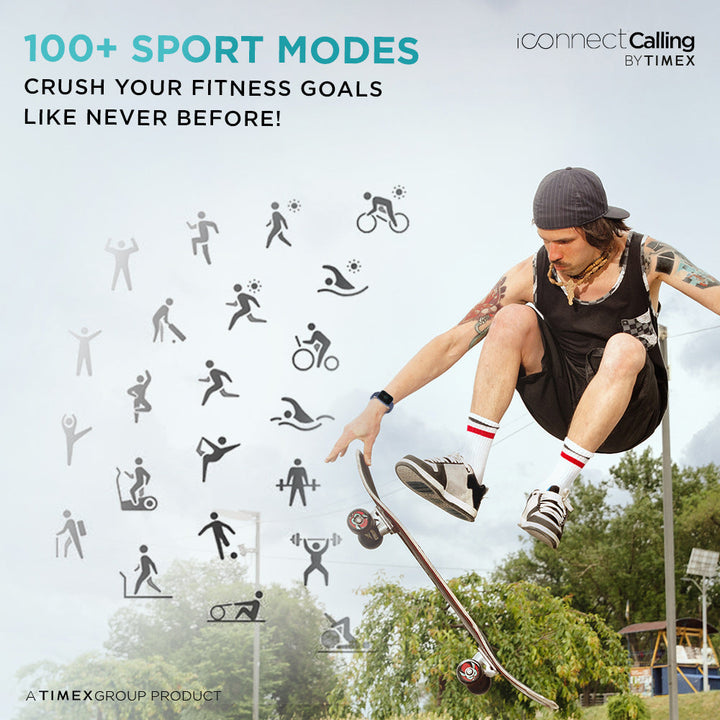 Timex iConnect Calling Smartwatch|1.83" (4.64 cm) TFT Display with 240x284 Pixel Resolution|Single Sync Bluetooth Calling|AI Voice Assist|100+ Sports Modes|200+ Watchfaces|Upto 7 Days Battery (Normal Usage) - TWIXW202T