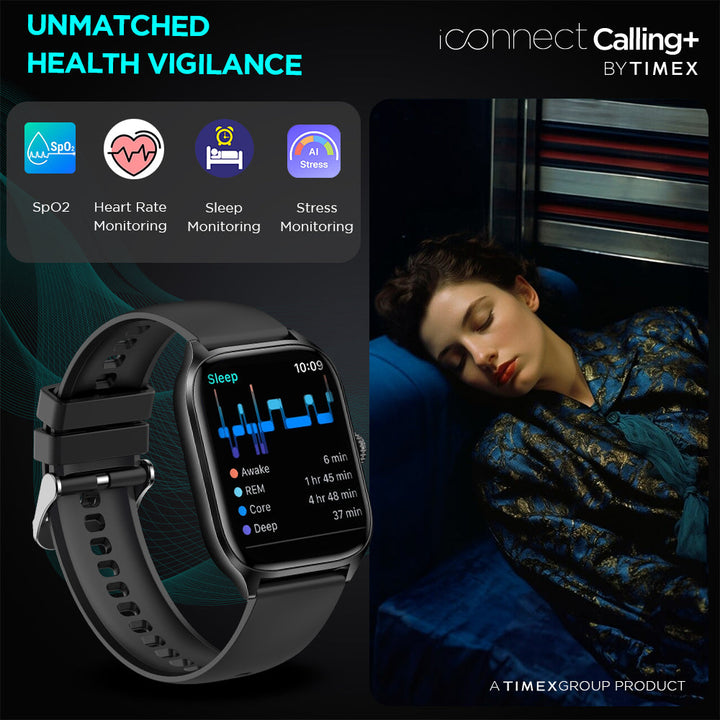 Timex IConnect Calling+ 2.01"(5.10 cm) TFT Display With 240x296 Pixel Resolution|Functional Crown|Bluetooth Calling|AI Voice Assist - TWIXW500T
