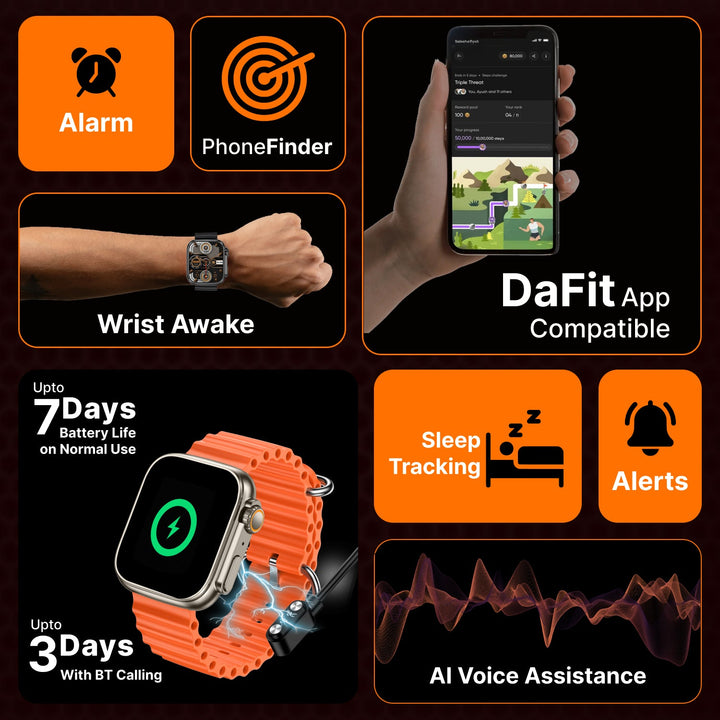 Timex iConnect Edge 1.83"(4.64 cm) Display with Functional Crown and BT Calling Smartwatch For Unisex - TWIXW701T