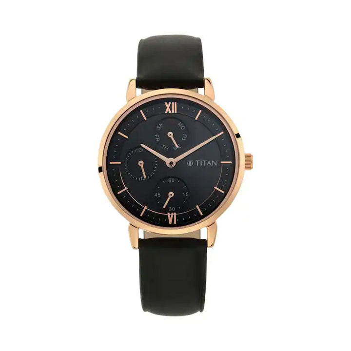 TITAN Workwear Watch With Black Dial Leather Strap 2652WL01