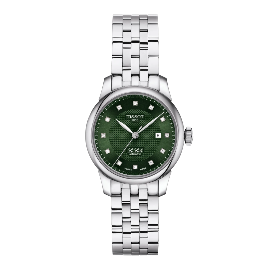 Tissot Le Locle 29mm Automatic Green Dial Diamond Watch with Interchangeable Bracelet