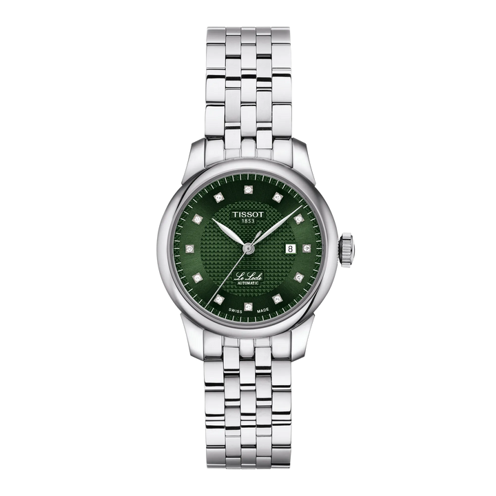 Tissot Le Locle 29mm Automatic Green Dial Diamond Watch with Interchangeable Bracelet