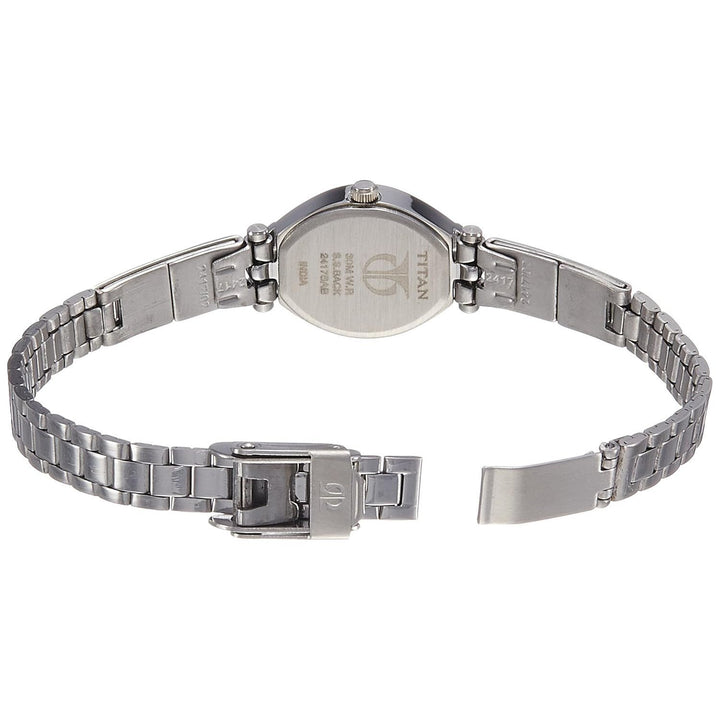 Titan Quartz Analog Silver Dial Stainless Steel Strap Watch for Women 2417SM01