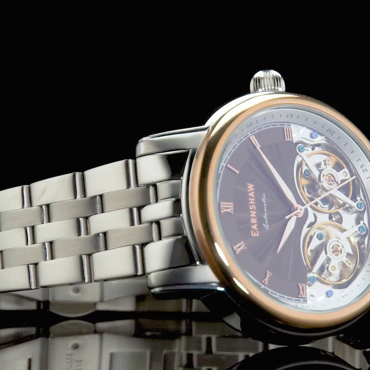 Earnshaw Longitude Double Barrel Mechanical Automatic Rose Gold