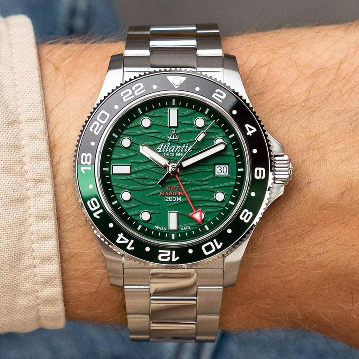 Atlantic 81576.41.79GMT Green Dial Men&