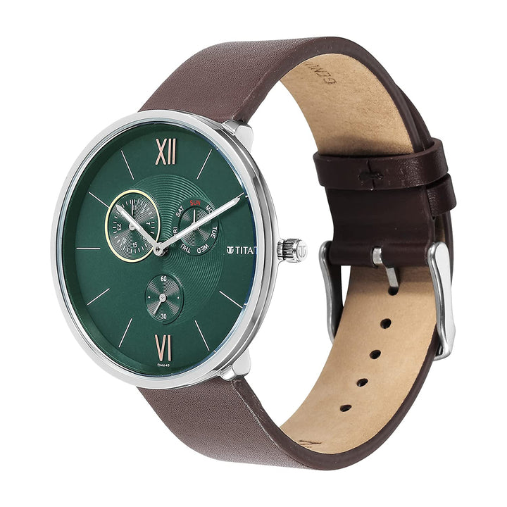 Titan Maritime Watch with Anthracite Dial & Leather Strap 1877SL01