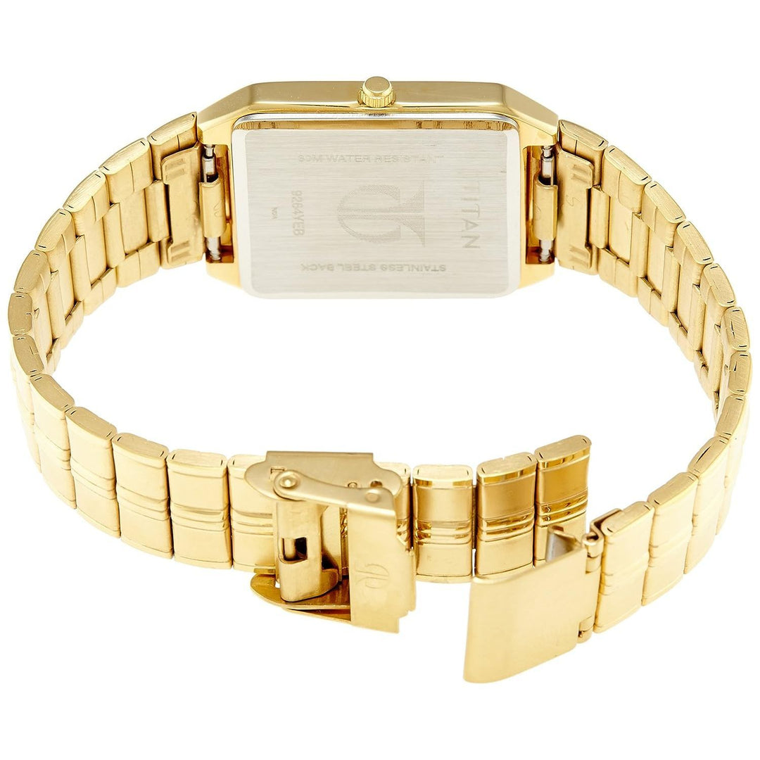 Titan Golden Dial Golden Metal Strap Watch NN9264YM02 (A742A)
