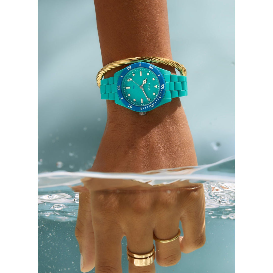 TIMEX Trend Green Round Dial Analog Women's Watch - TW2Y04700UJ