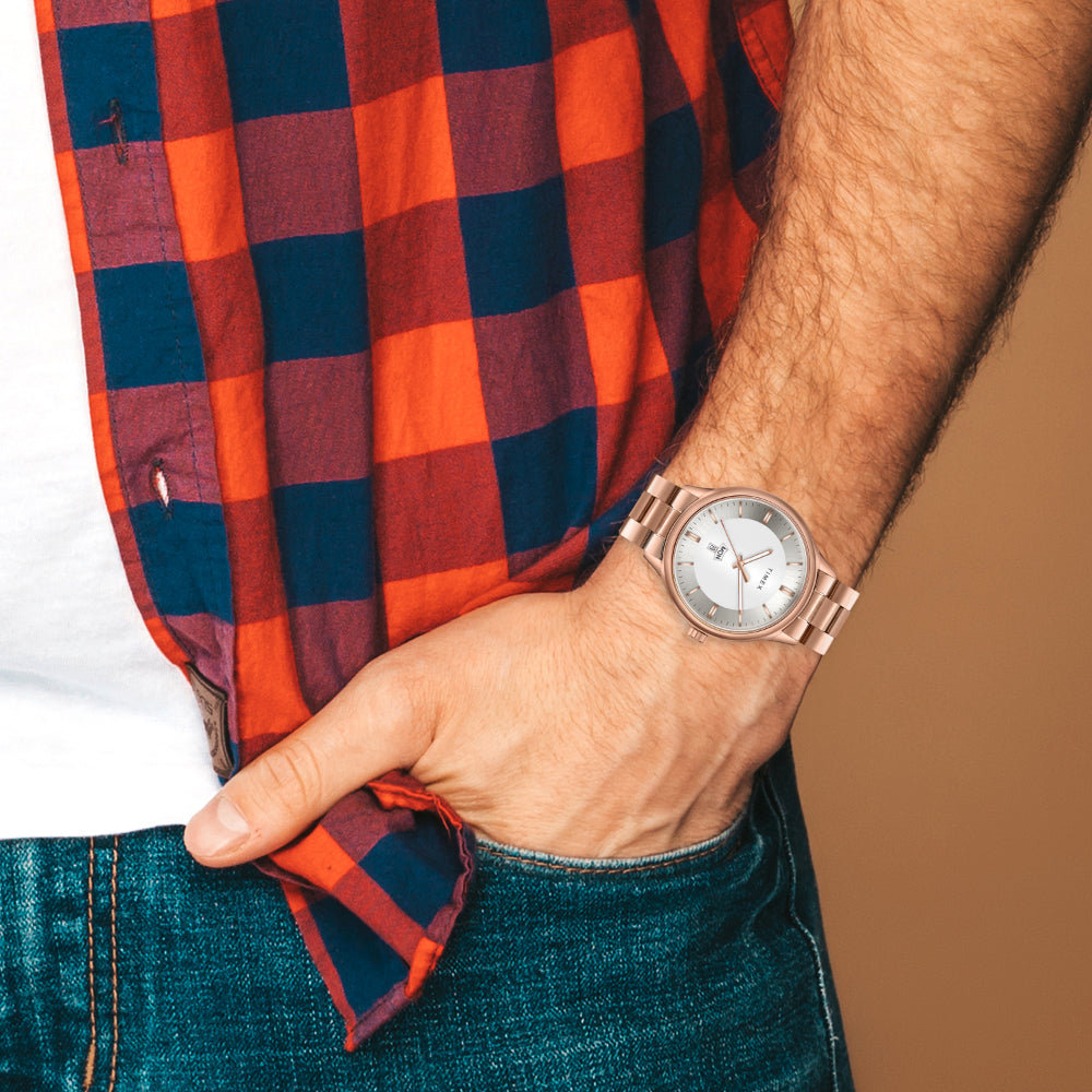 Timex Unisex Silver Round Analog Pair Watch- TW00ZP008