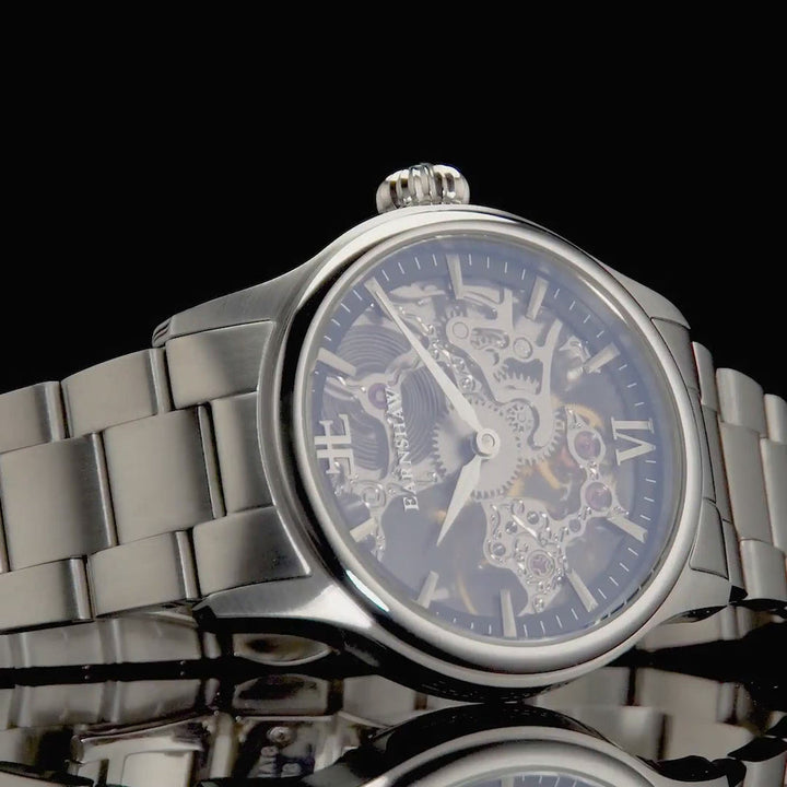 Earnshaw Bauer Shadow Mechanical Skeleton Silver