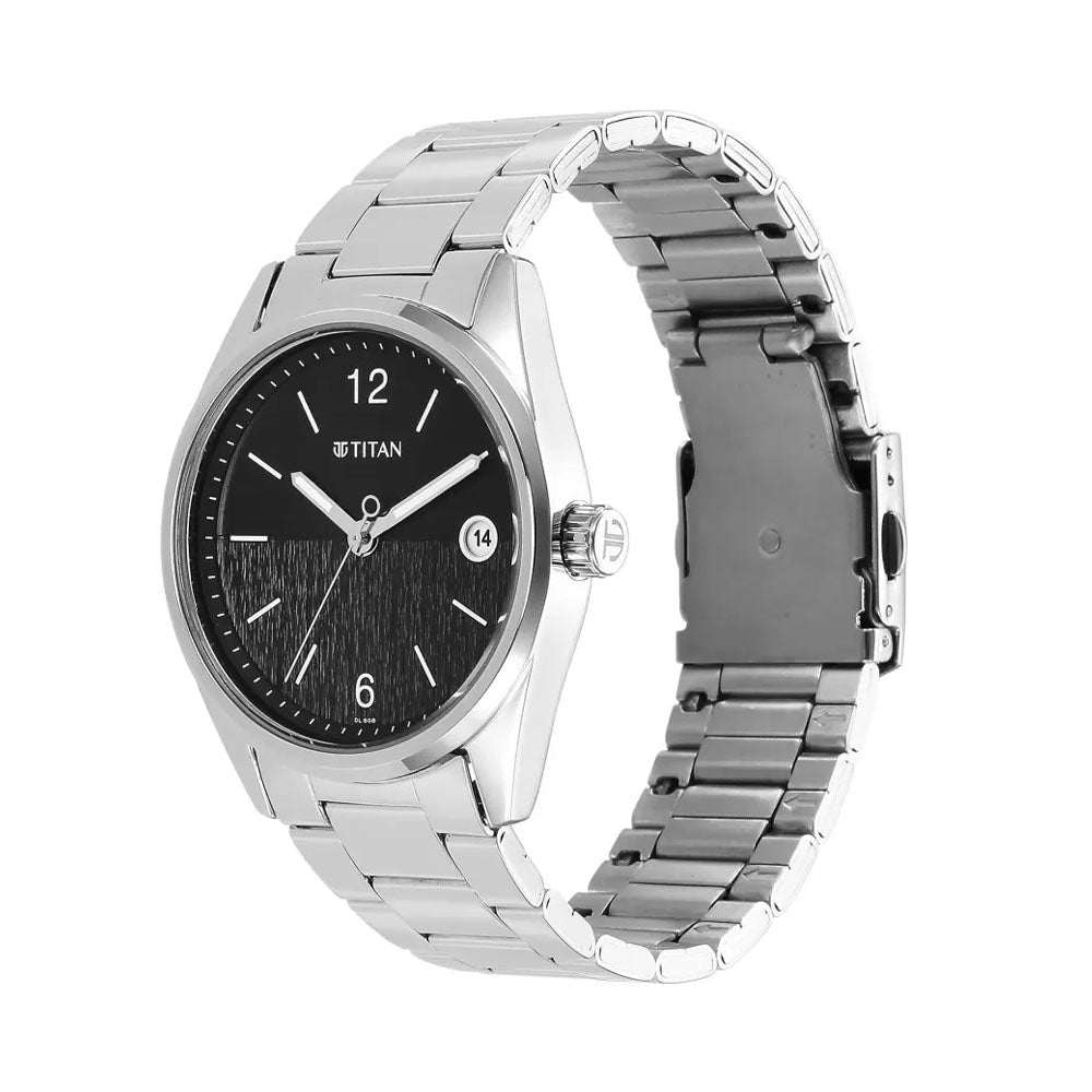 TITAN Neo Black Dial Analog With Date Watch For Men 1729SM08