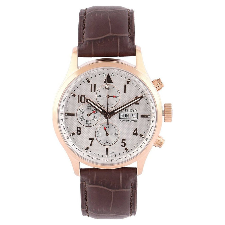 Titan Automatic Silver Dial Watch for Men-90002WL01J