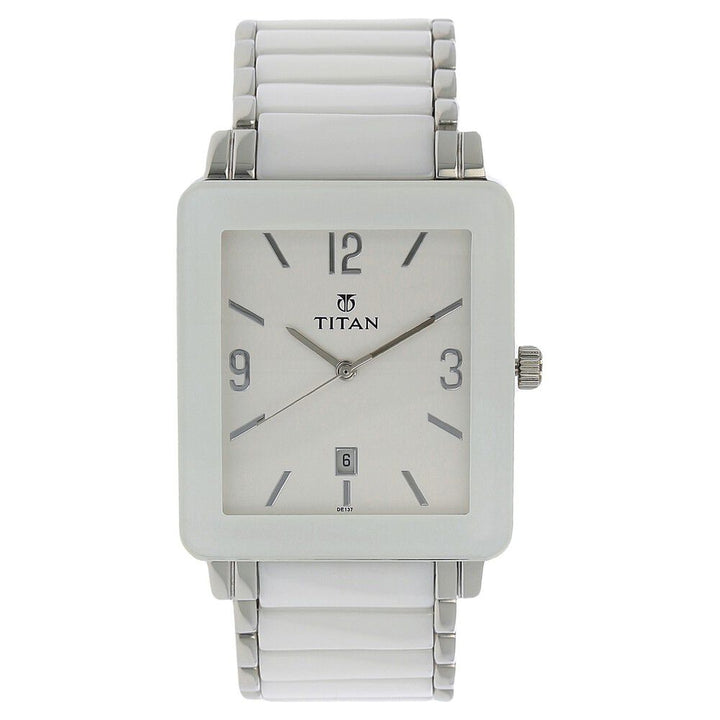 Titan White Dial Analog with Date Bimetal Strap watch for Men-NH90013SD01J