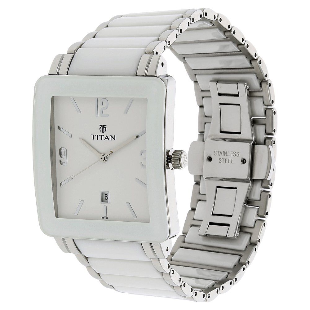 Titan White Dial Analog with Date Bimetal Strap watch for Men-NH90013SD01J