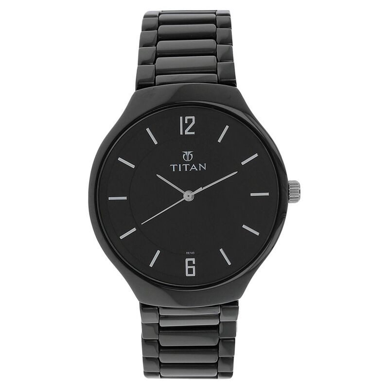 Titan Black Dial Analog Ceramic Strap Ceramic Strap Watch For Men