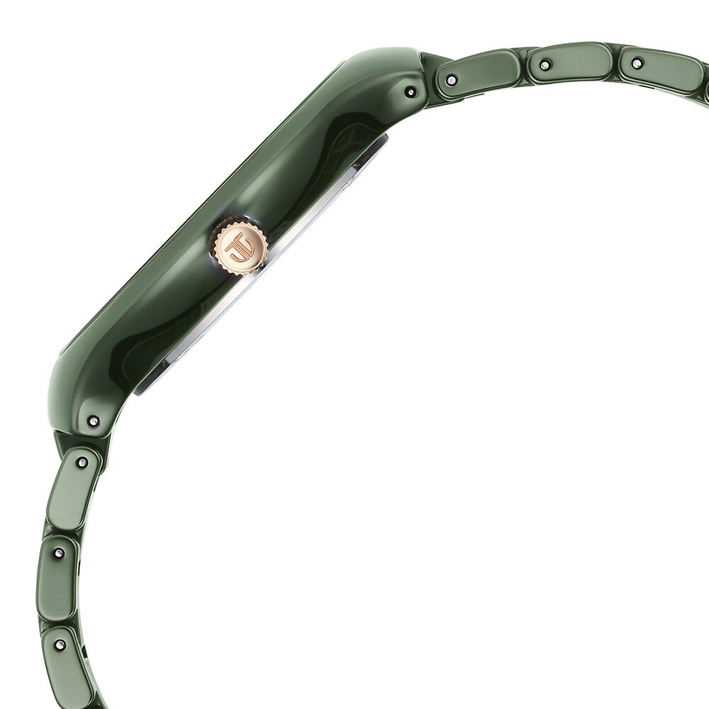 Titan Regalia Ceramics Quartz Analog Green Dial Green Color Ceramic Strap Watch For Men 90014KC03