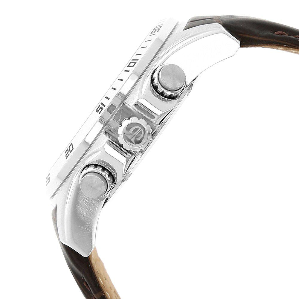 Titan Classic Brown Dial Chronograph Leather Strap watch for Men-NH90022SL01E