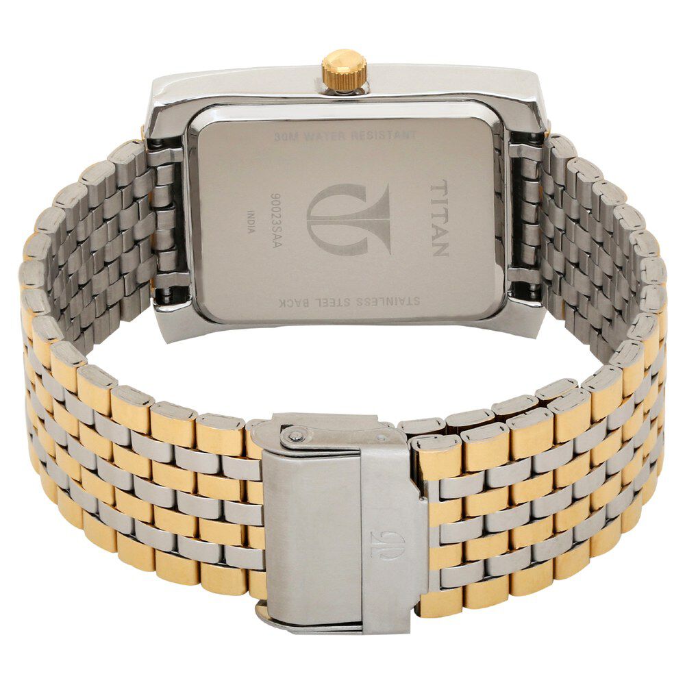 Titan Karishma Silver Dial Analog with Day and Date Stainless Steel Strap Watch for Men-NH90023BM01A