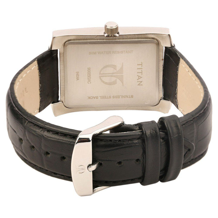 Titan Special White Dial Analog with Day and Date Leather Strap Watch for Men-NH90023SL01