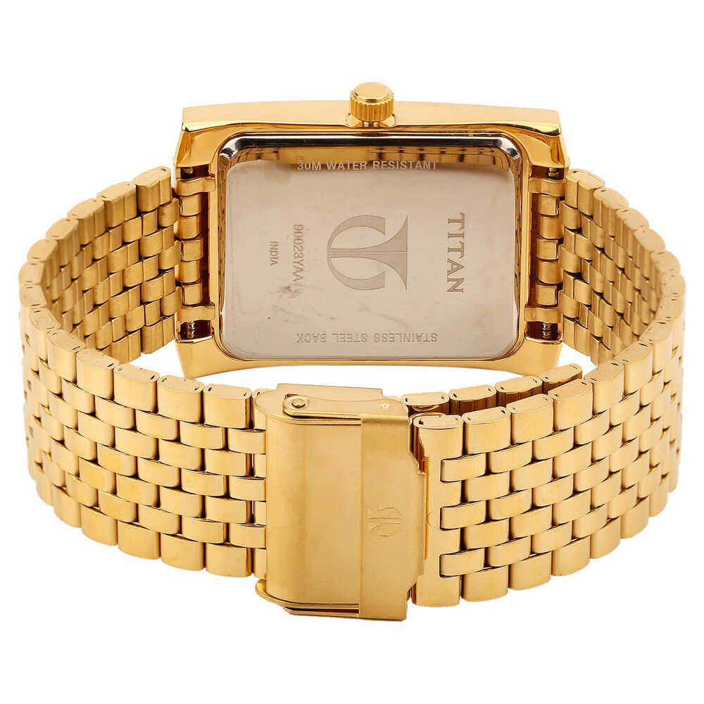 Titan Quartz Analog with Day and Date Champagne Dial Watch for Men-NH90023YM04A