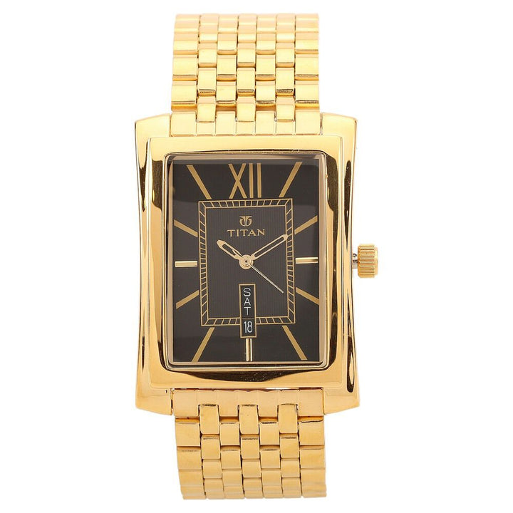 Titan Quartz Analog with Day and Date Black Dial Watch for Men-90023YM05J