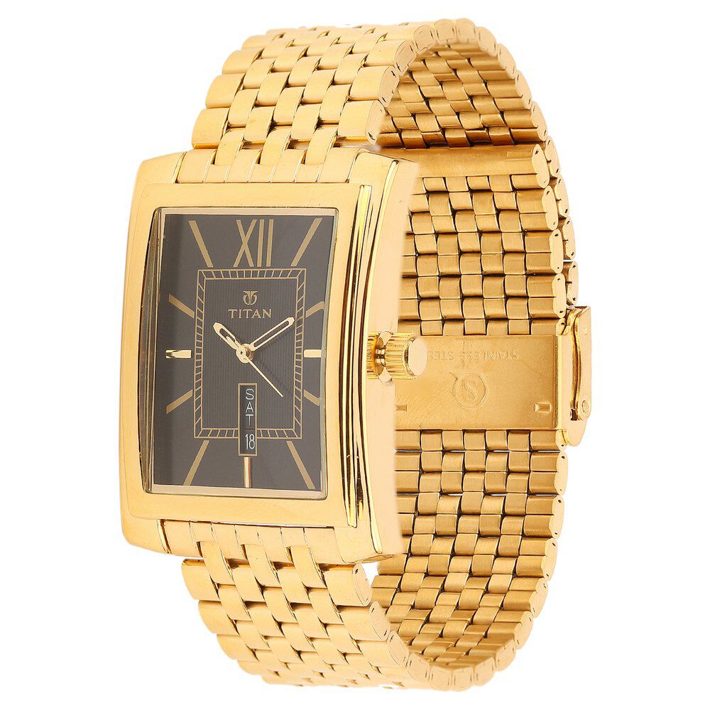 Titan Quartz Analog with Day and Date Black Dial Watch for Men-90023YM05J