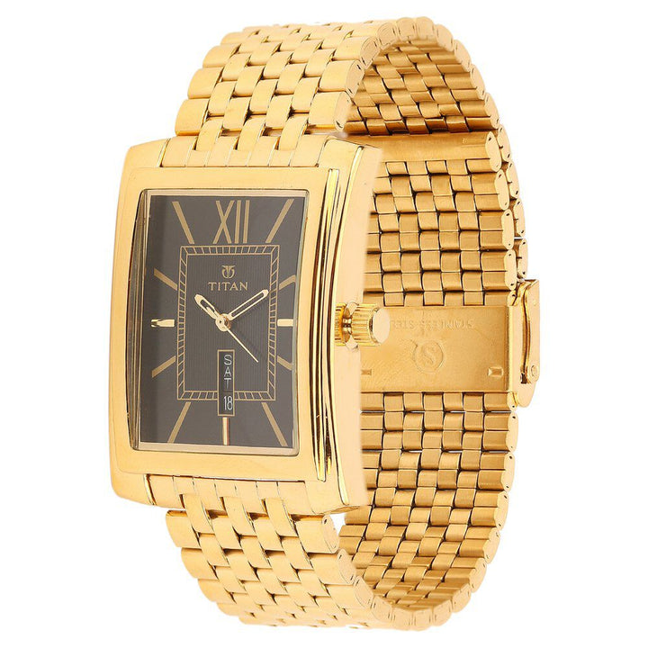 Titan Quartz Analog with Day and Date Black Dial Watch for Men-90023YM05J