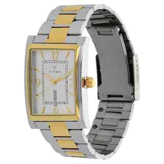 Titan Silver Dial Two Toned Stainless Steel Strap Watch NP90024BM03 (DF732)